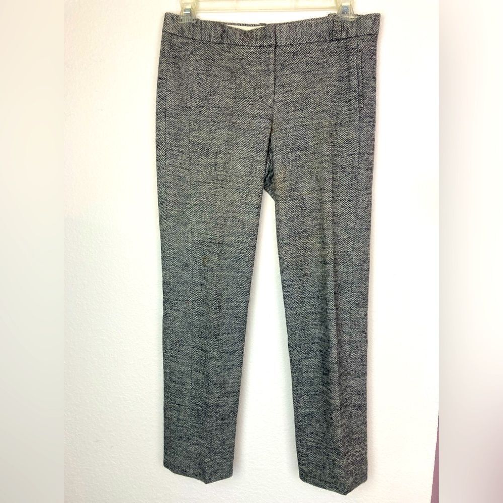 Loft Marisa Wool blend lined herringbone pants w/ great pockets NWOT run BIG